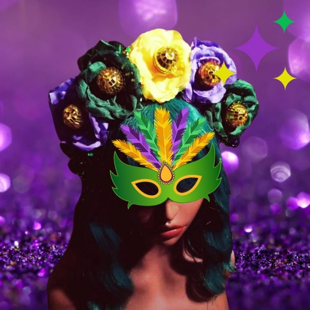 Mardi Gras Headband Festival Crown Carnival Headpiece Purple Gold Party Accessor